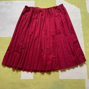Anthropologie Hi There by Karen Walker Pleated Polka Dot Midi Skirt Size 12